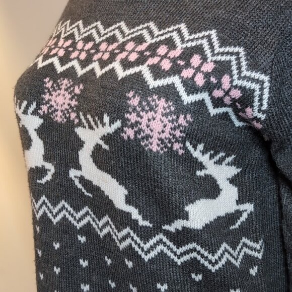 Canada Weathergear Winter Knit Sweater Nordic Christmas Reindeer Fair Isle Large - Picture 4 of 13
